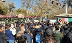 برپایی ایستگاه صلواتی در مراسم تشییع پیکر شهدا